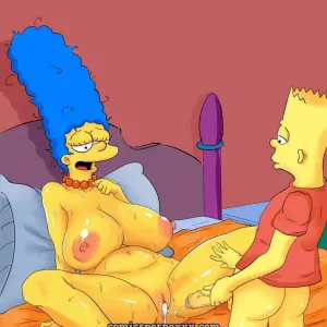 Bart Simpson Rompiéndole el Culo a Marge - Página 1